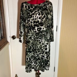Effortless Style Animal Print Slip-On Dress SZ L